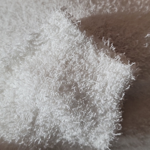 INC SMALL WINTER WHITE COMFY COZY PUFFY SHORT SLEEVE MODEST CREWNECK SWEATER TOP - Picture 4 of 14